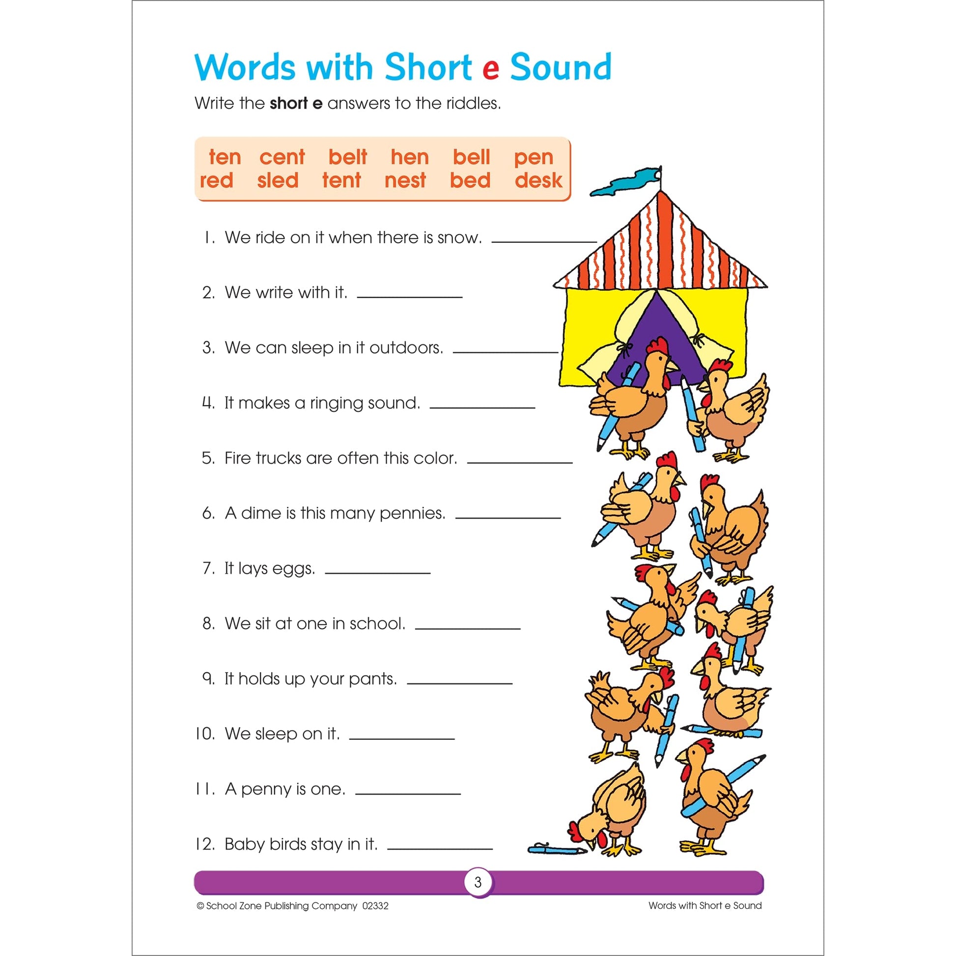 School Zone Phonics Review 1-3 Workbook: 64 Pages, 1st Grade, 2nd Grade, 3rd Grade, Combination Sounds, Short Letters, Vowels, Ages 6 to 9 (I Know It! Book Series)