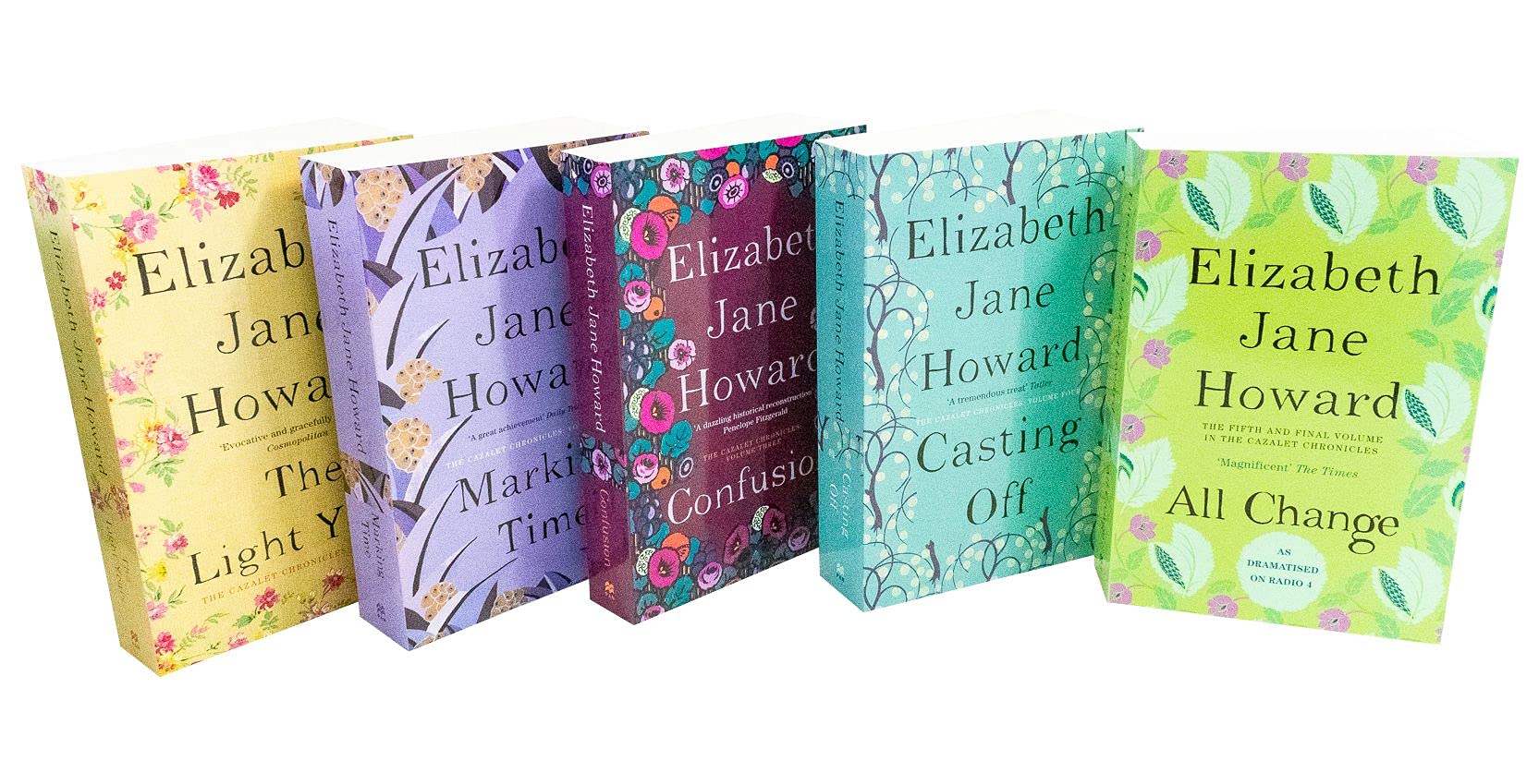 Elizabeth Jane Howard Cazalet Chronicles Series 5 Books Collection Set (All Change, Casting Off, Confusion, Marking Time & The Light Years)