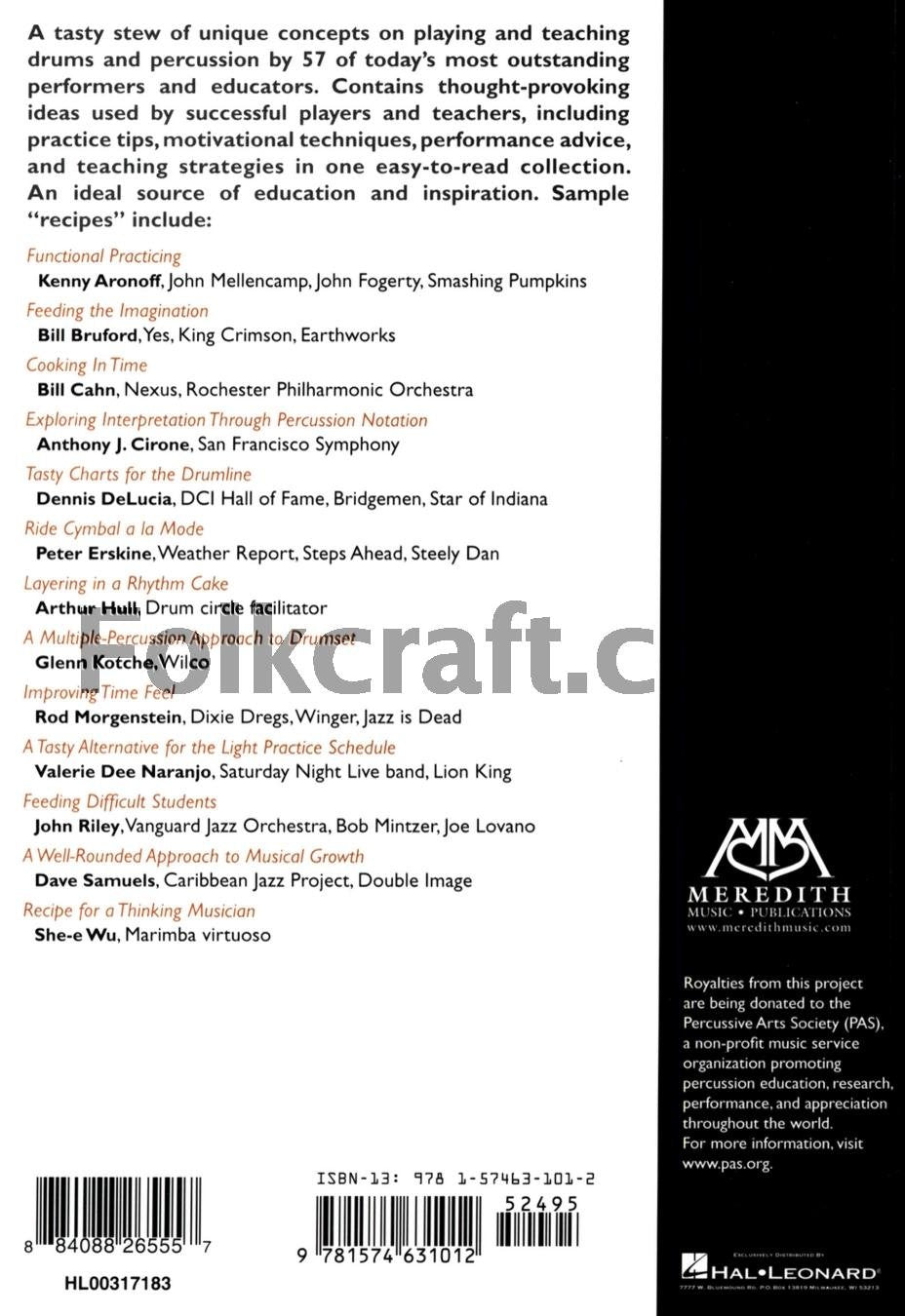 The Drum and Percussion Cookbook: Creative Recipes for Players and Teachers