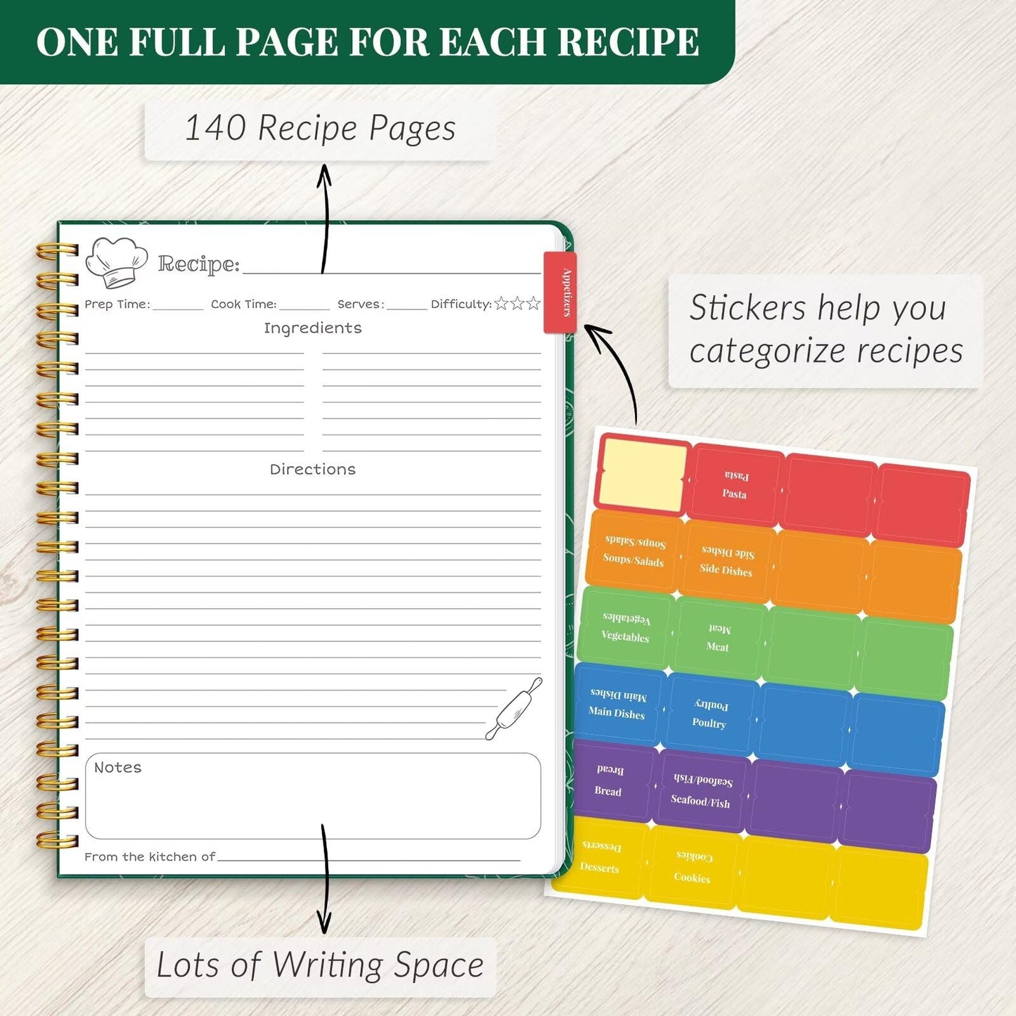 Blank Recipe Book to Write in Your Own Recipes by Miakarts Books