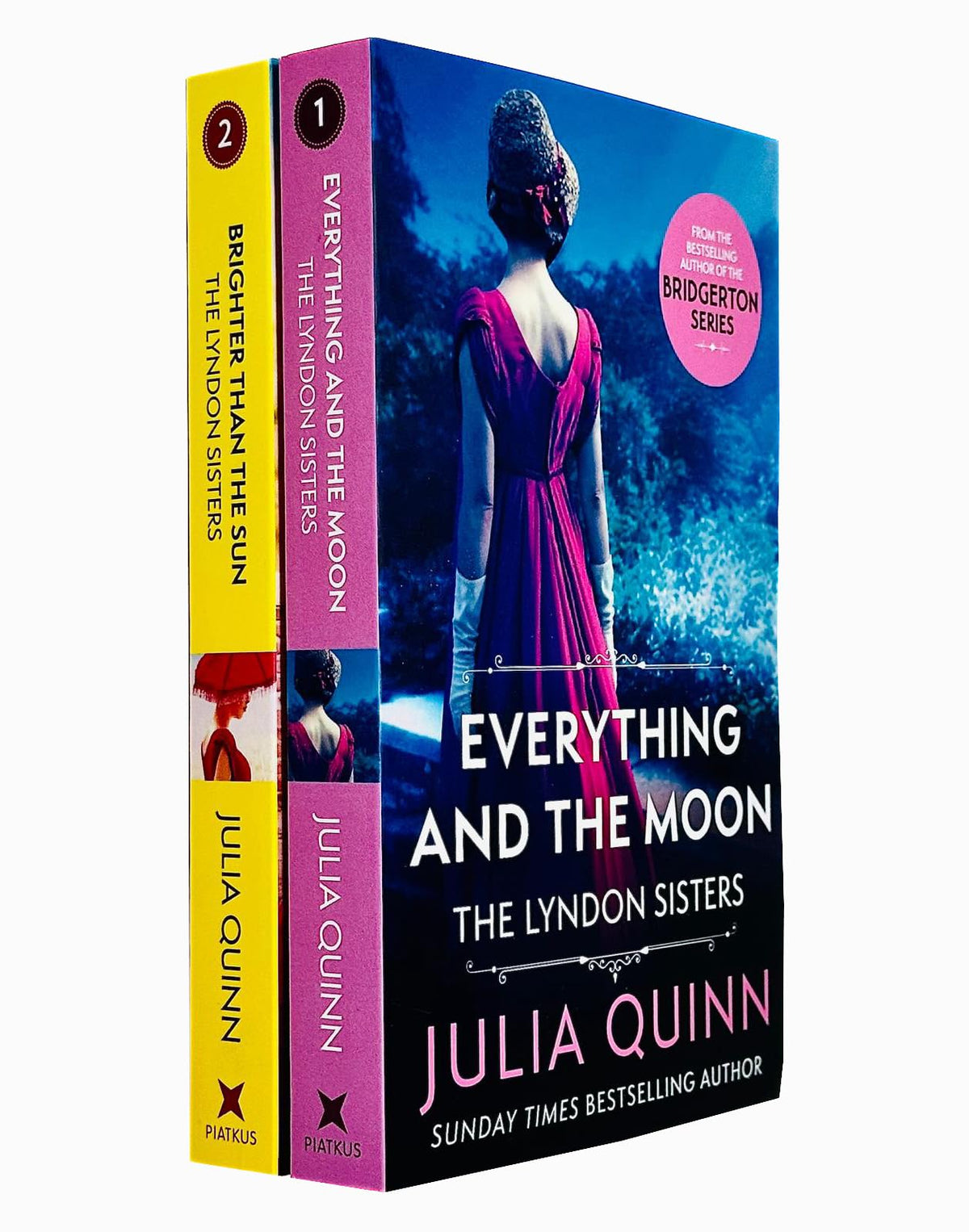 Julia Quinn The Lyndon Sisters Family Saga Collection 2 book Set(Everything and the Moon ,Brighter than the Sun)