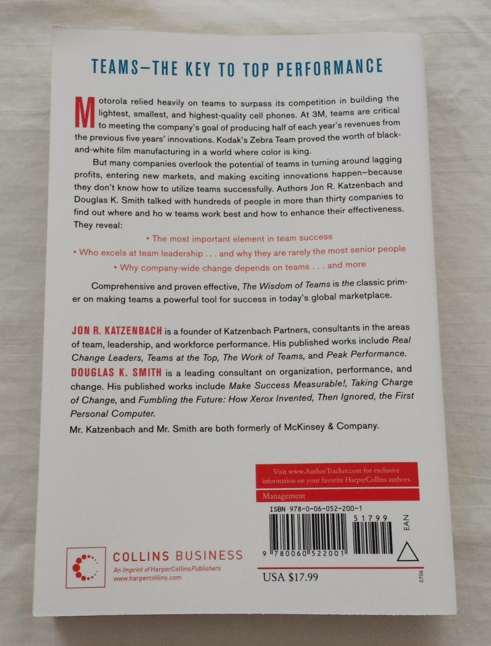 The Wisdom of Teams: Creating The High-Performance Organization (Collins Business Essentials)