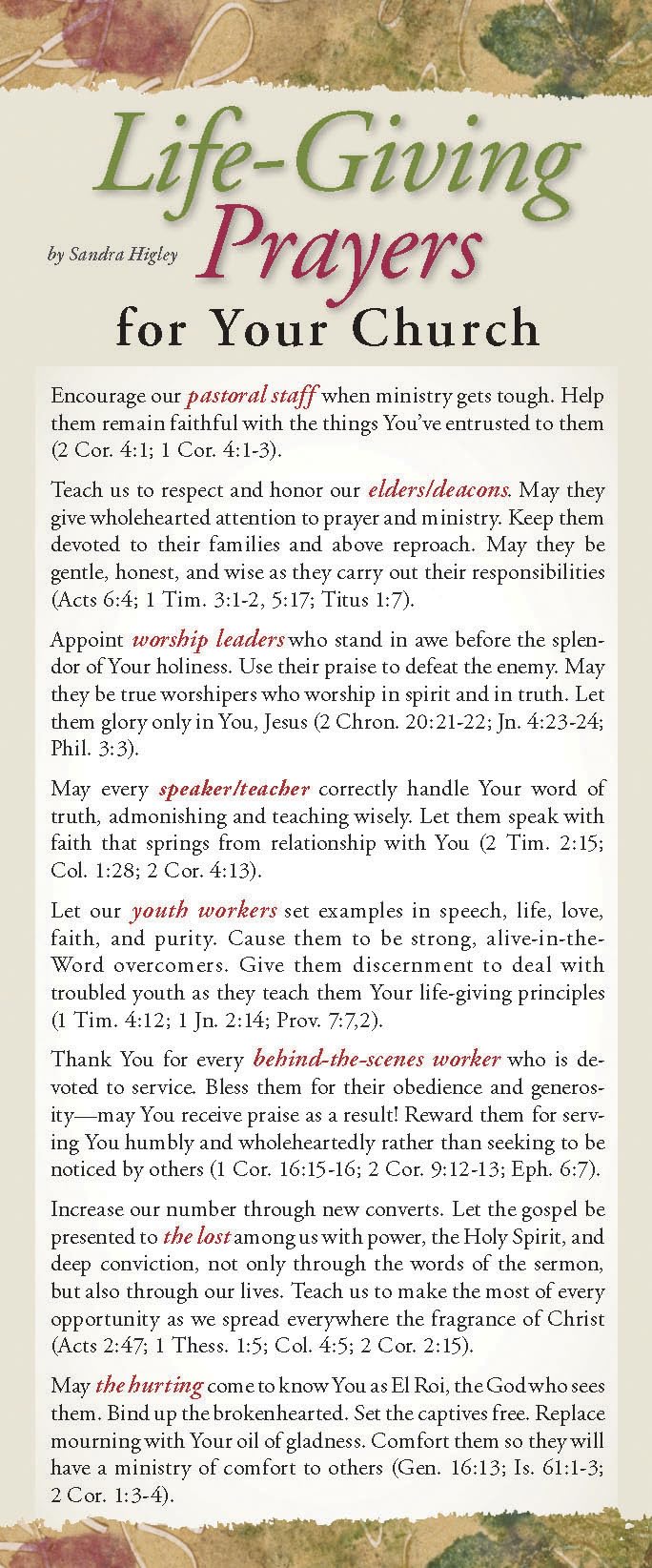 Life-Giving Prayers for Your Church 50-pack (Prayer Cards)