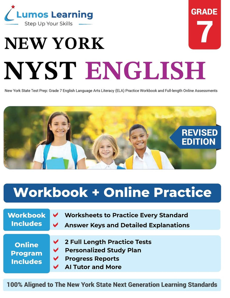 Grade 7 English Language Arts Literacy (ELA) Practice Workbook and Full-length Online Assessments: NYST Study Guide