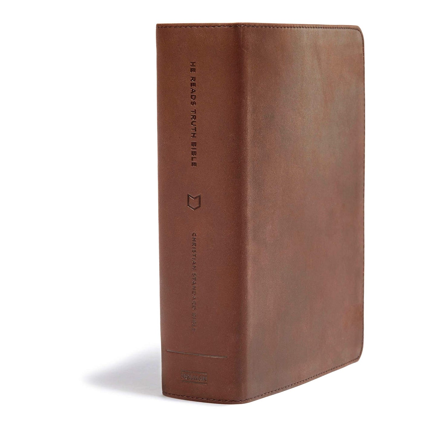 CSB He Reads Truth Bible, Brown Genuine Leather, Black Letter, Wide Margins, Journaling Space, Illustrations, Reading Plans, Single-Column, Easy-to-Read Bible Serif Type