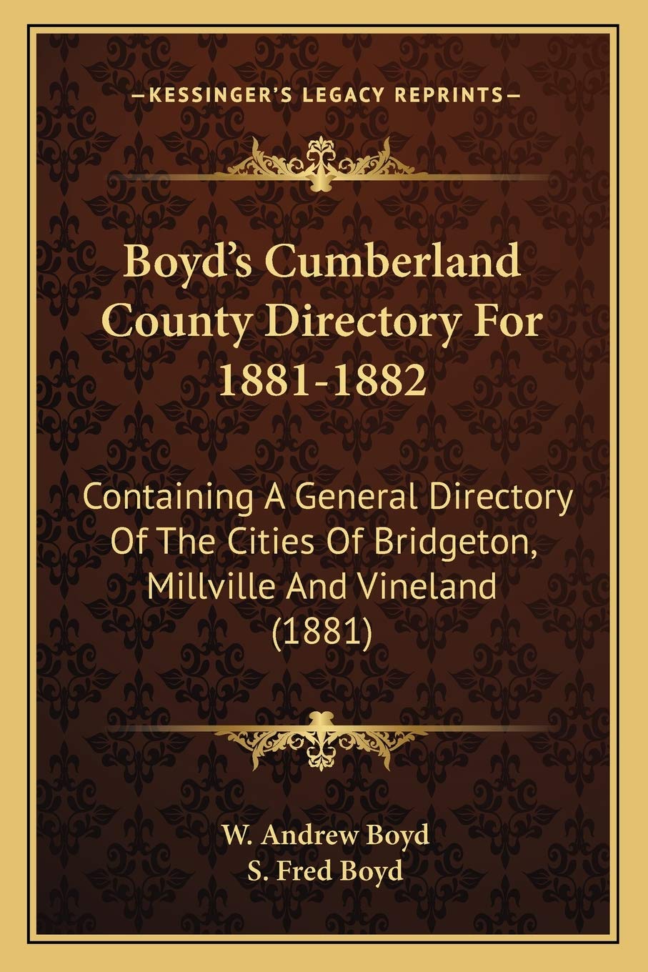 Boyd's Cumberland County Directory For 1881-1882: Containing A General Directory Of The Cities Of Bridgeton, Millville And Vineland (1881)