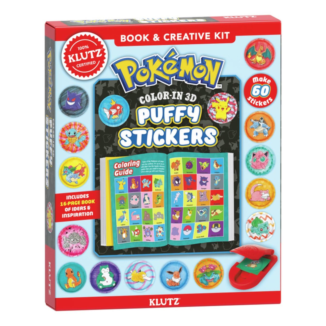 Pokemon Color-in 3D Stickers (Klutz Craft Kit)