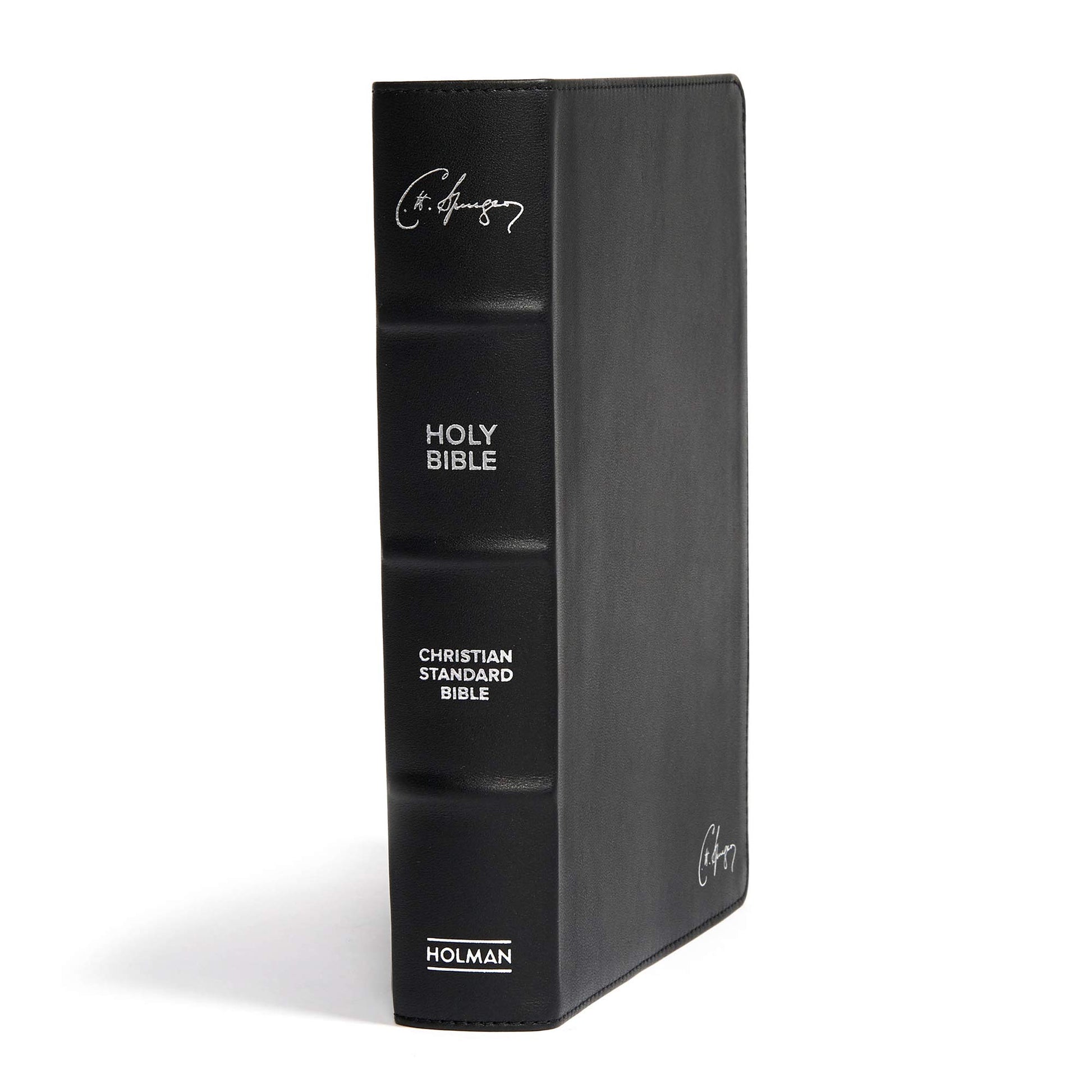 CSB Spurgeon Study Bible, Black Genuine Leather, Indexed, Black Letter, Study Notes, Quotes, Sermons Outlines, Ribbon Marker, Sewn Binding, Easy-to-Read Bible Serif Type