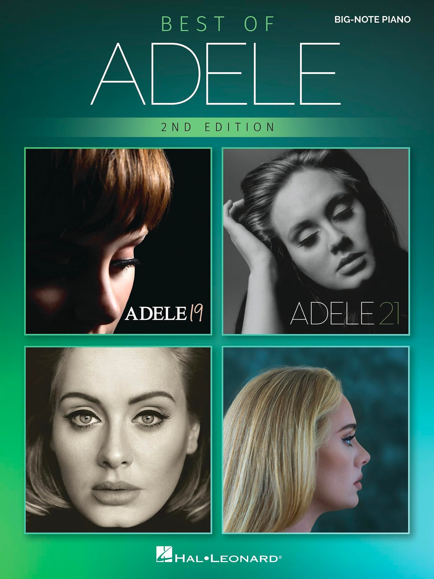 Best of Adele for Big Note Piano - 2nd Edition  12 Easy Piano Songs with Lyrics and Chords for Beginners and Advanced Players  Hal Leonard Sheet Music Book