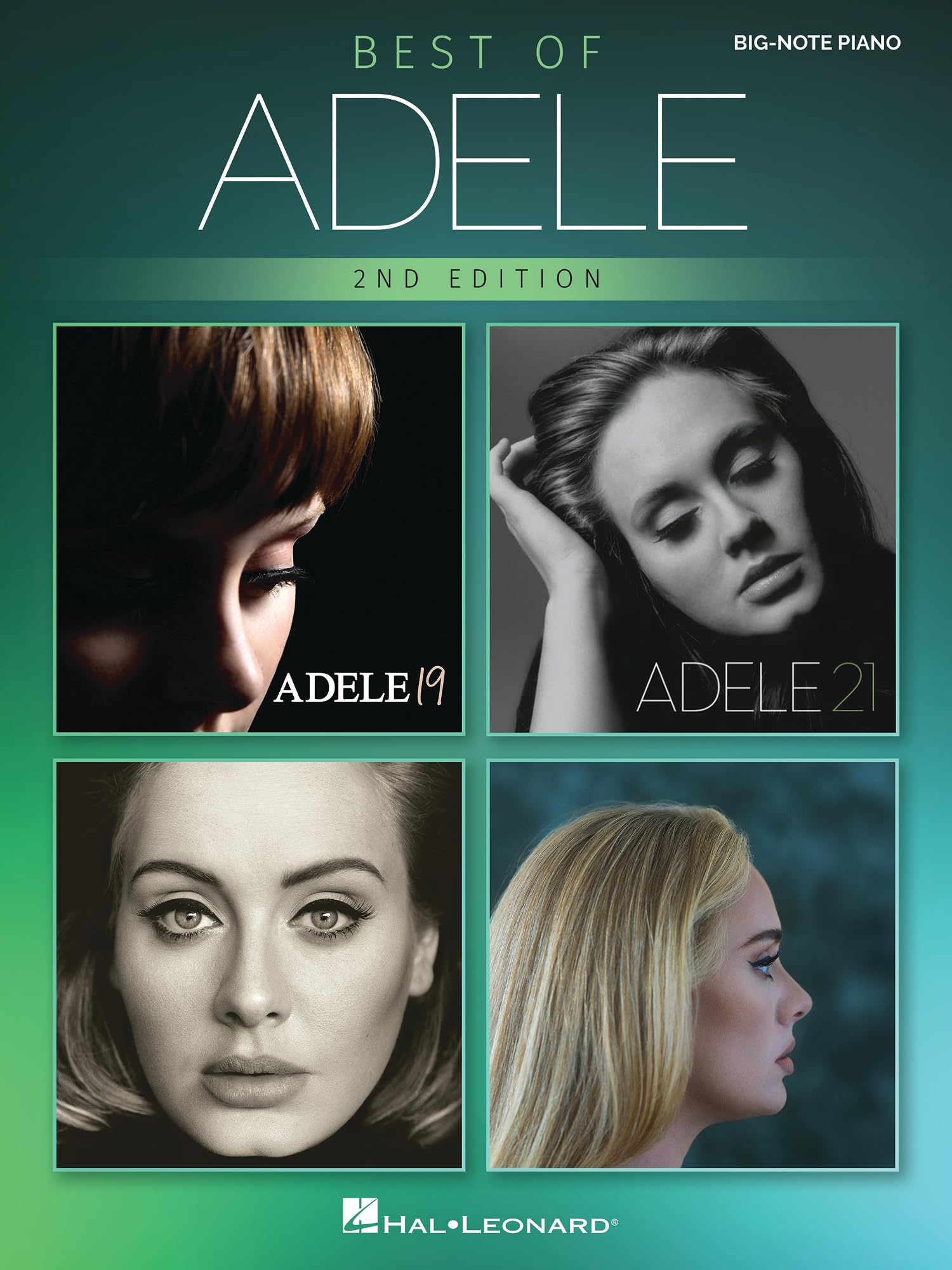 Best of Adele for Big Note Piano - 2nd Edition  12 Easy Piano Songs with Lyrics and Chords for Beginners and Advanced Players  Hal Leonard Sheet Music Book