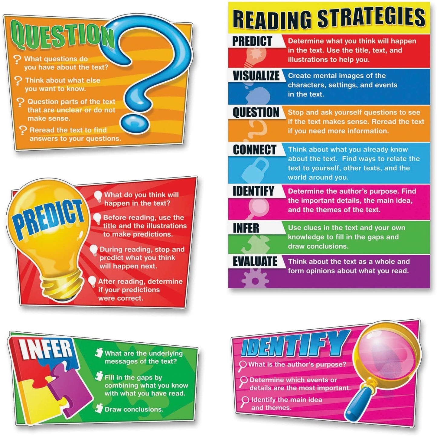 Carson Dellosa Reading Strategies Bulletin Board Set by Cars