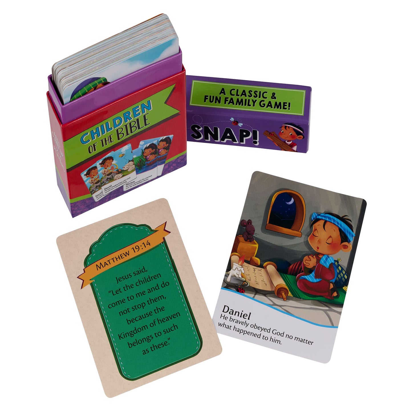 Snap! Children of the Bible Card Game, 48 Double- Sided Cards, Ages 5-8