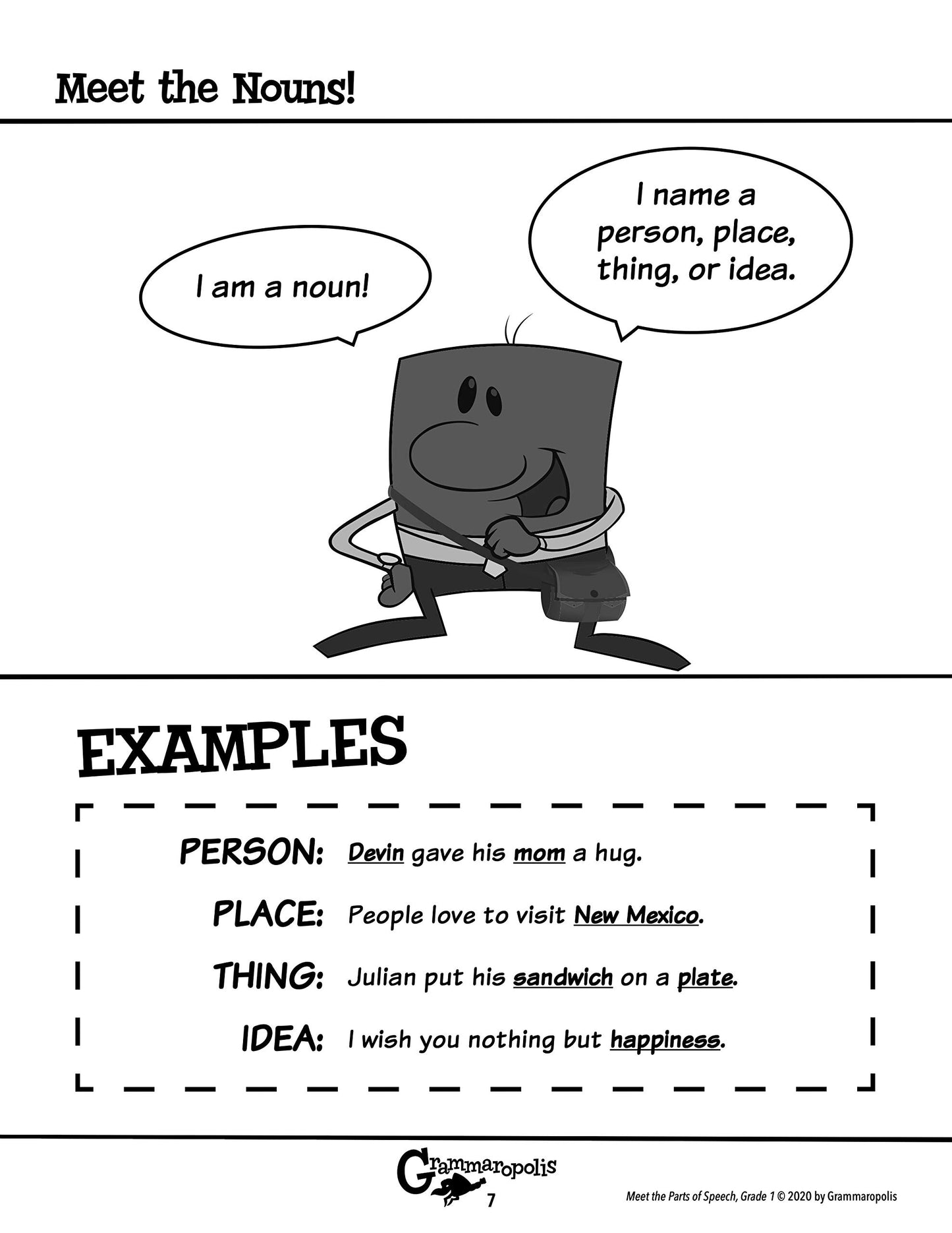 The Parts of Speech Workbook, Grade 1 (Grammaropolis Grammar Workbooks)