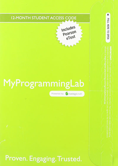 MyLab Programming with Pearson eText -- Access Card -- for Starting Out with Java: From Control Structures through Objects (MyProgrammingLab (Access Codes))