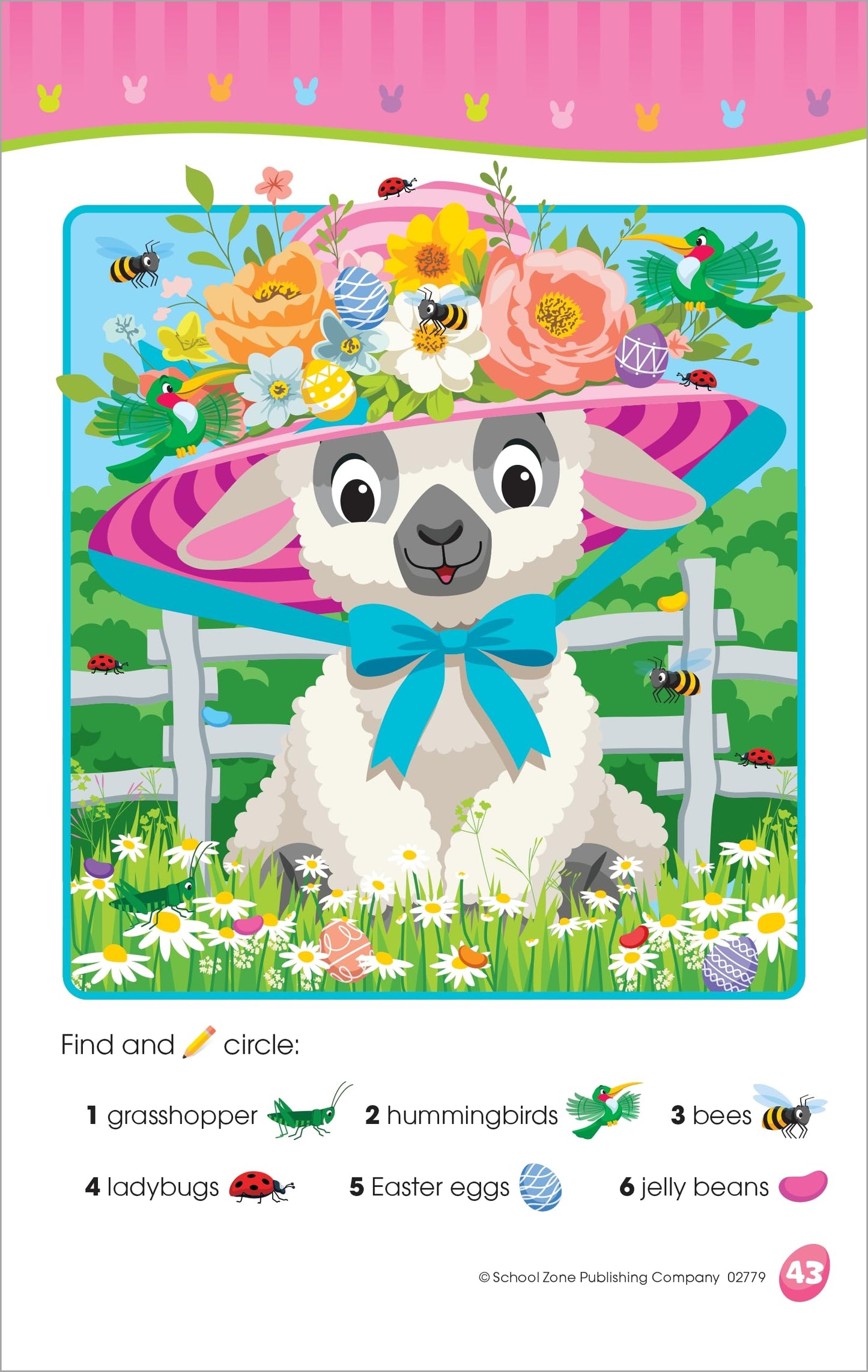 School Zone Easter Surprises Workbook: 48 Pages, Preschool, Kindergarten, Mazes, Hidden Pictures, Dot to Dots, Connect the Dots, Easter Coloring Book, Stickers, Ages 3 to 6 (Little Busy Book Series)