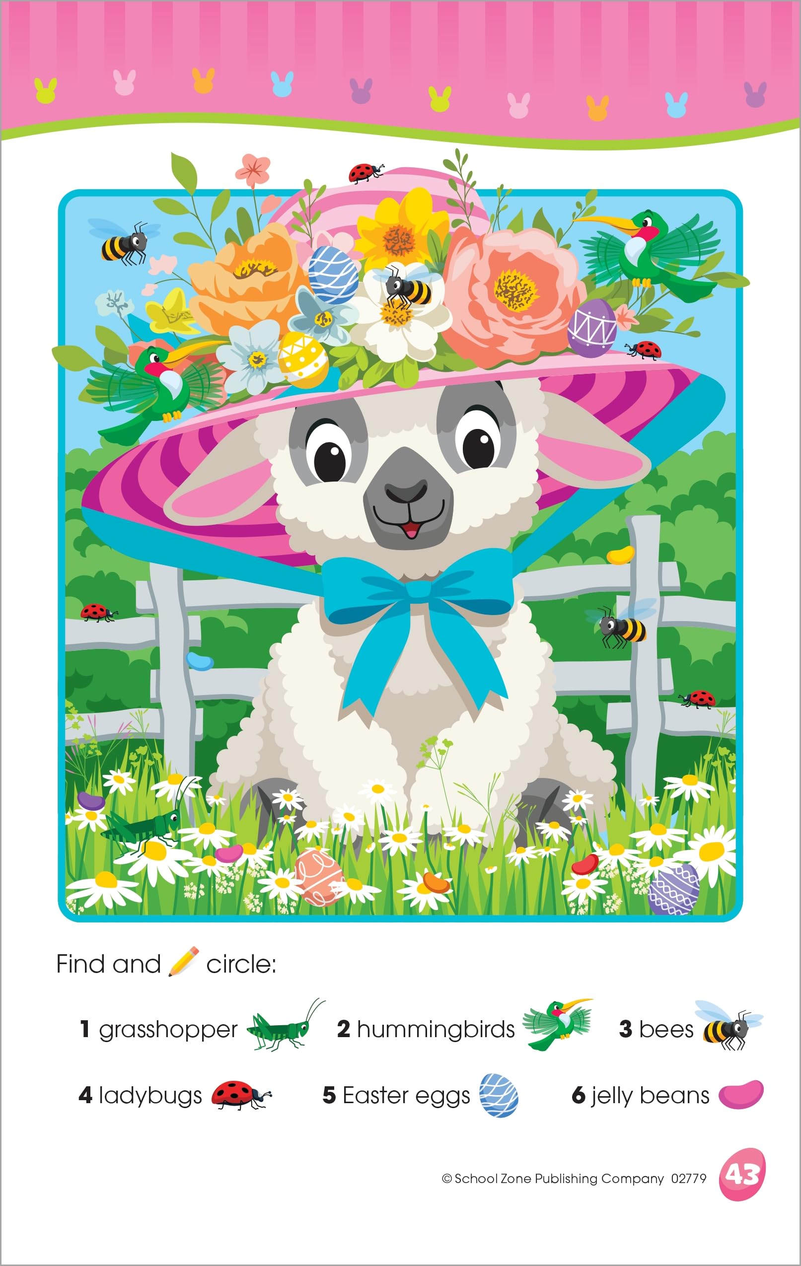 School Zone Easter Surprises Workbook: 48 Pages, Preschool, Kindergarten, Mazes, Hidden Pictures, Dot to Dots, Connect the Dots, Easter Coloring Book, Stickers, Ages 3 to 6 (Little Busy Book Series)