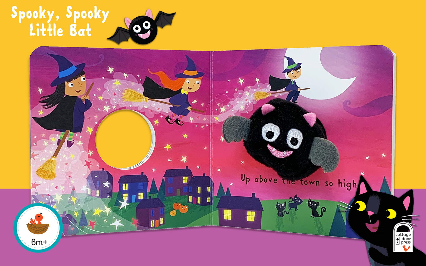 Spooky, Spooky, Little Bat Finger Puppet Halloween Board Book Ages 0-4