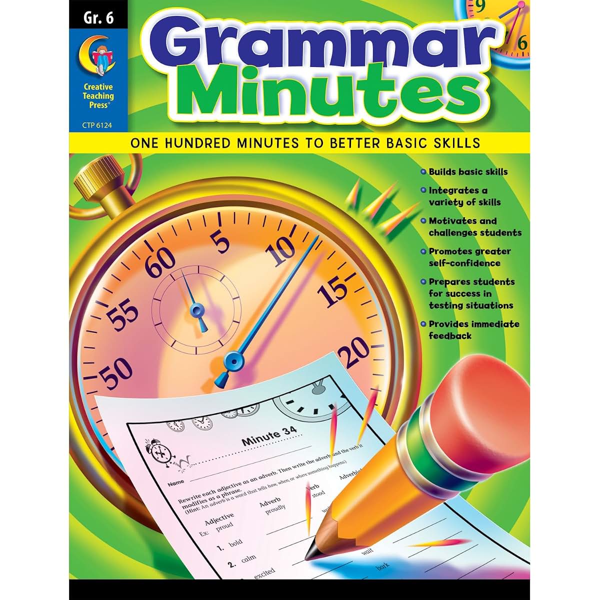 Creative Teaching Press Grammar Minutes Workbook, Grade 6