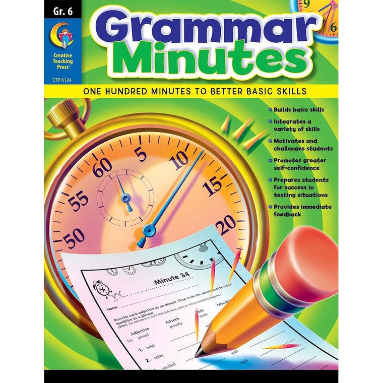 Creative Teaching Press Grammar Minutes Workbook, Grade 6