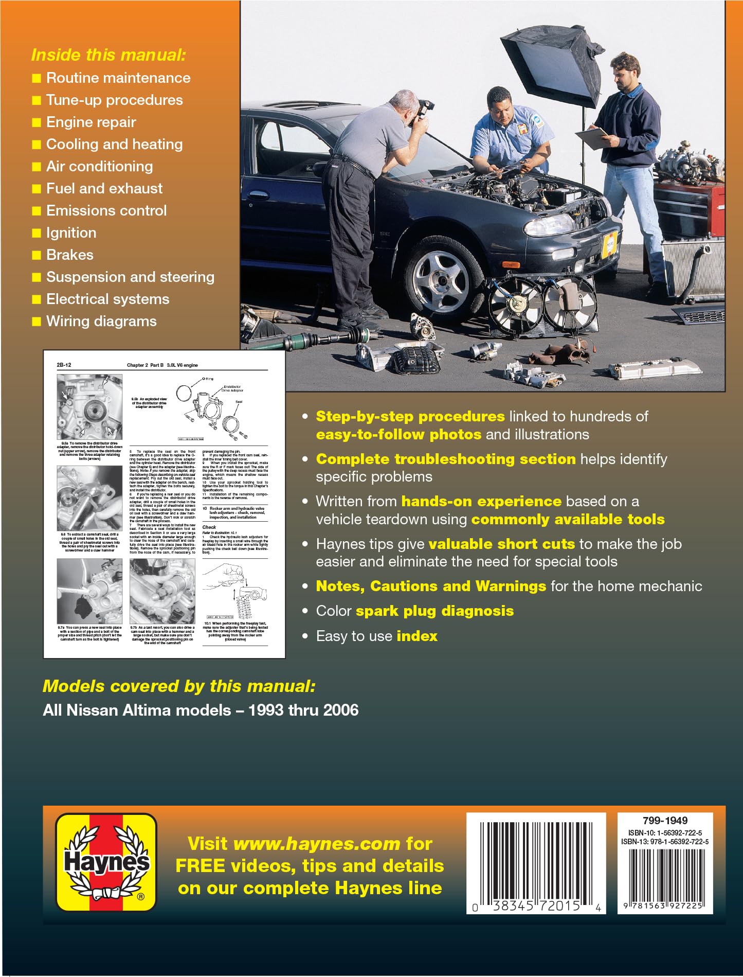 Nissan Altima 1993 thru 2006 Haynes Repair Manual