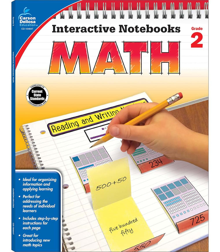 Carson Dellosa  Math Interactive Notebook  2nd Grade, 96pgs (Interactive Notebooks)