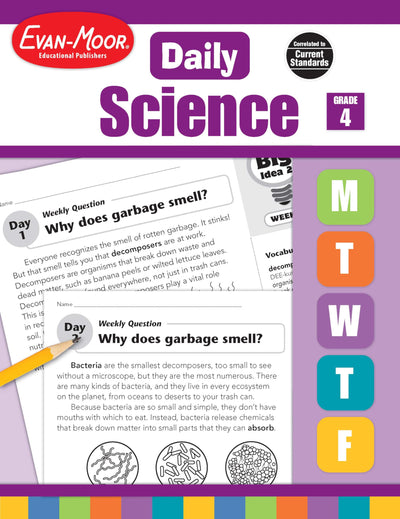 Evan-Moor Daily Science, Grade 4 Homeschooling & Classroom Resource Workbook, Printable Worksheets, Teaching Edition, Earth, Life, and Physical Science, Vocabulary, Test Prep, Hands-On Projects