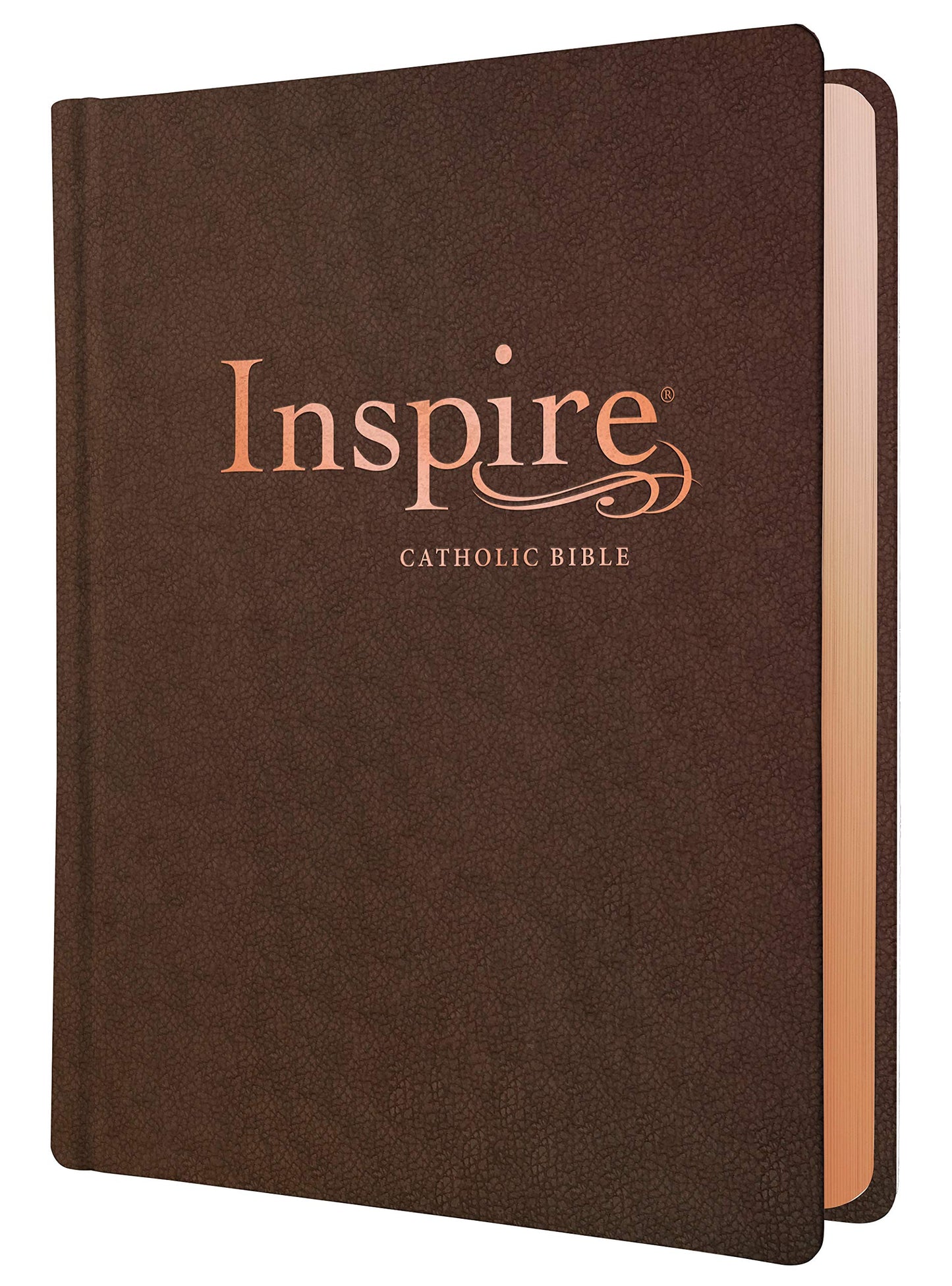 Inspire Catholic Bible NLT (LeatherLike, Dark Brown): The Bible for Coloring & Creative Journaling