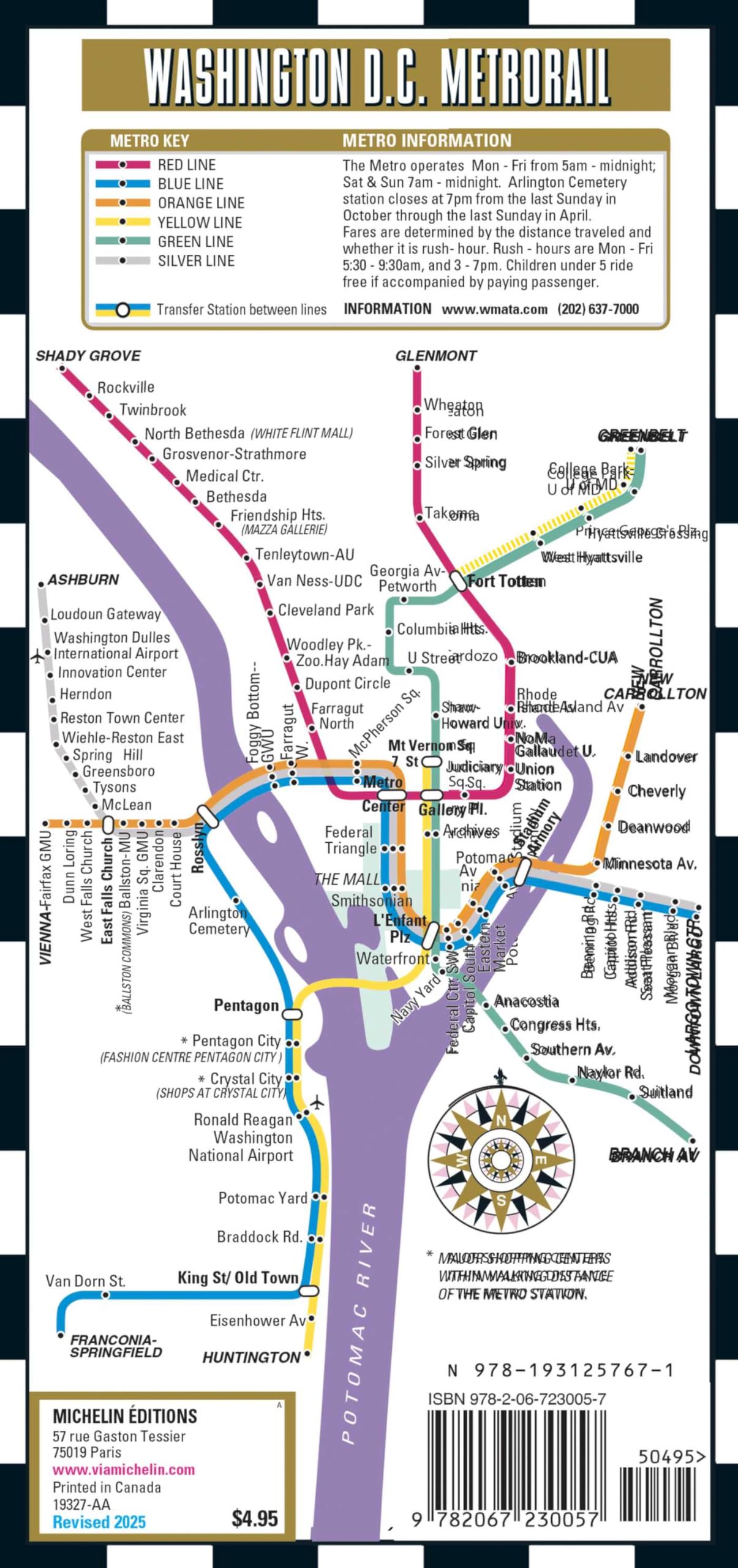 Streetwise Washington DC Metro Map - Laminated Metro Map of Washington, DC (Michelin Streetwise Maps)