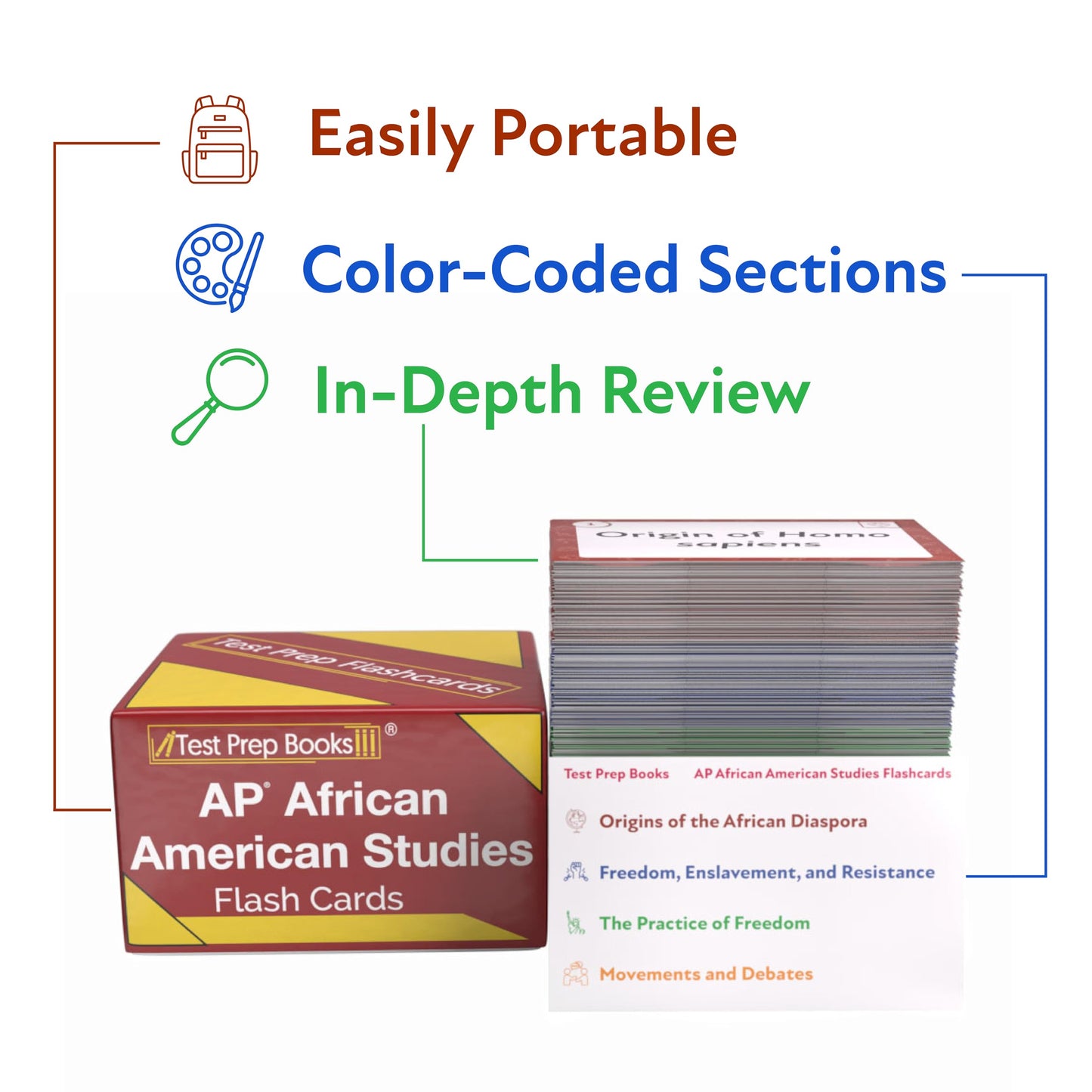 AP African American Studies Prep Cards 2026-2027: Review for the AP African American Studies Exam [Full Color Cards]