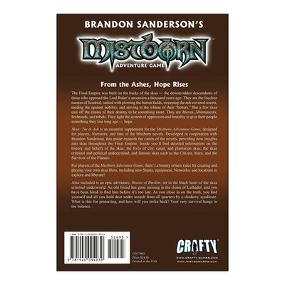 Mistborn: Skaa: Tin & Ash by Crafty Games - Rebellion Role-Playing - 2-6 Players, 1-2 Hours Gameplay, Ages 13+