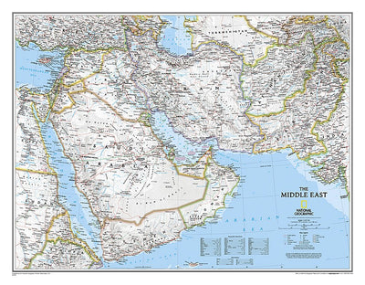National Geographic: Middle East Classic Wall Map - Laminated (30.25 x 23.5 inches) (National Geographic Reference Map)