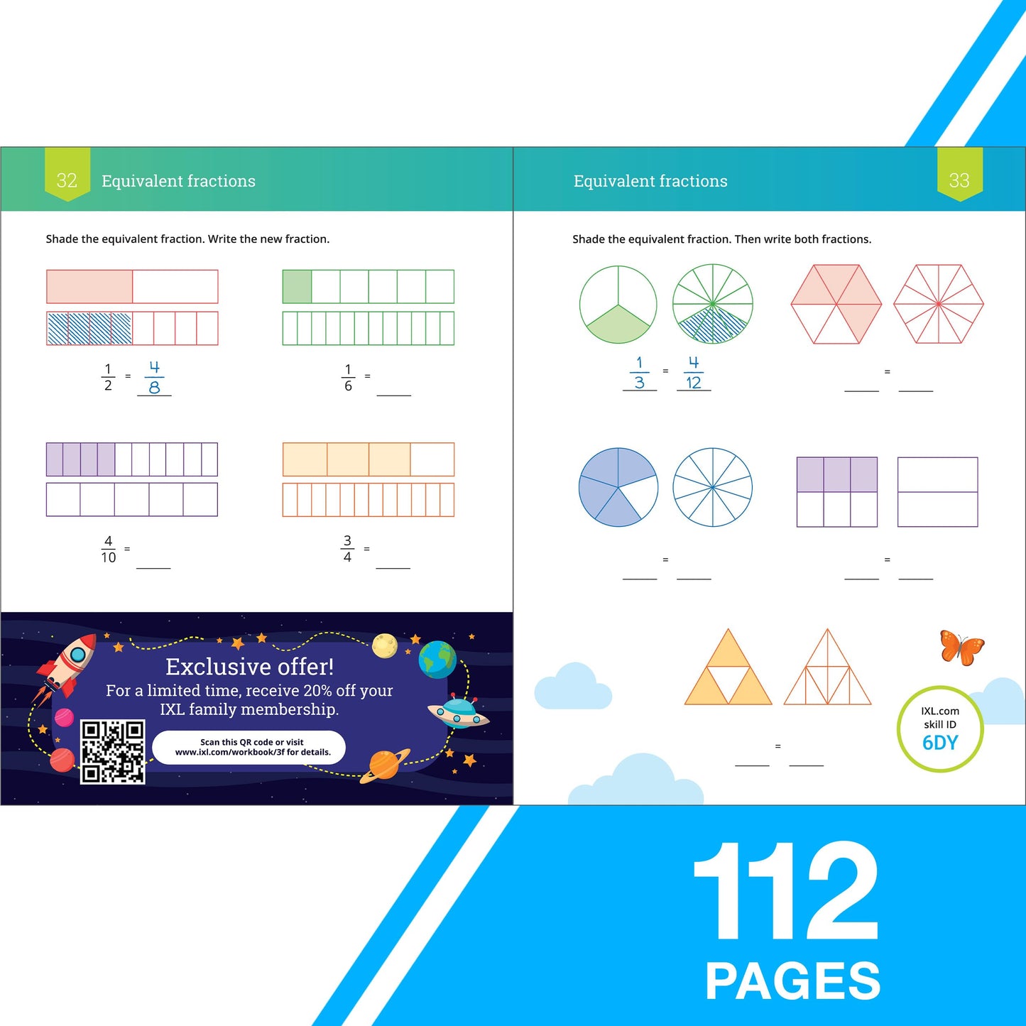 IXL Fractions 3rd Grade Math Workbook, Mathematics Book for Kids Ages 8-9 Covering Addition, Subtraction, Multiplication, Division, and Comparing With ... Mixed Numbers (IXL Topic-Specific Workbooks)