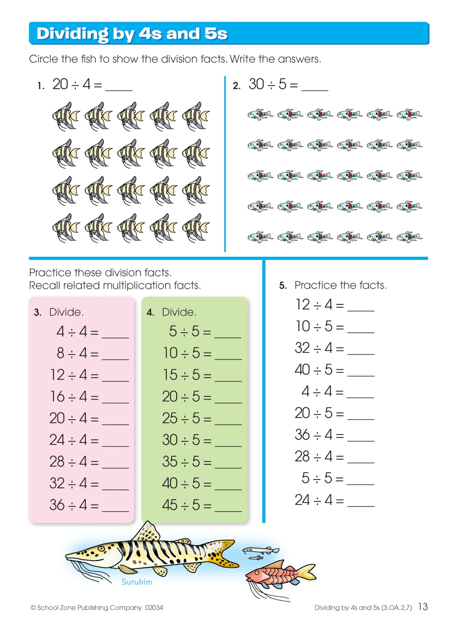 School Zone Multiplication & Division Workbook 32 Pages