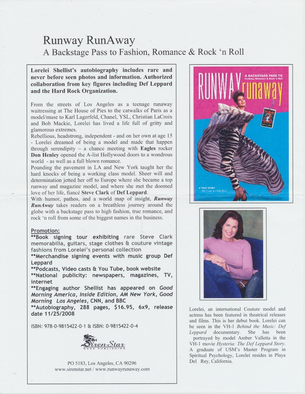 Runway Runaway : A Backstage Pass to Fashion, Romance and Rock 'n Roll