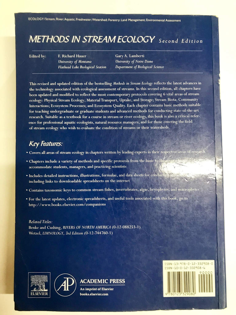 Methods in Stream Ecology — back cover