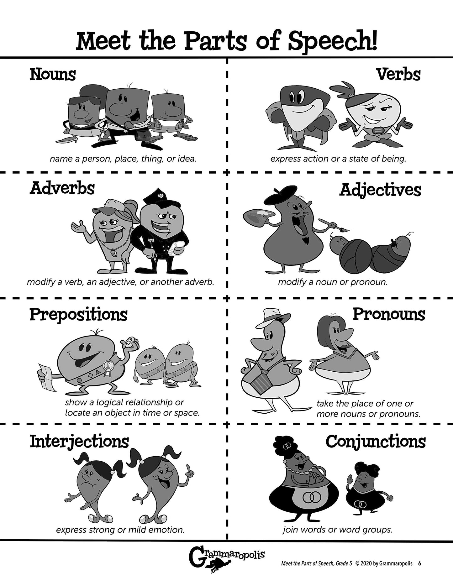 The Parts of Speech Workbook, Grade 5 (Grammaropolis Grammar Workbooks)