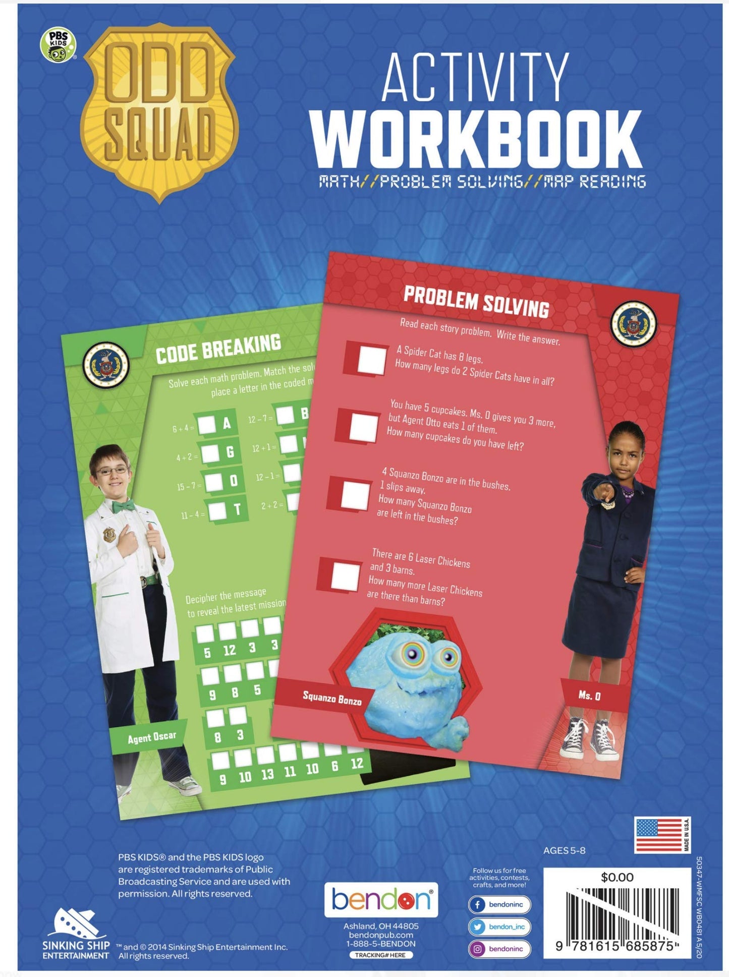 PBS Kids Odd Squad Workbook with 30 Stickers - Math, Problem