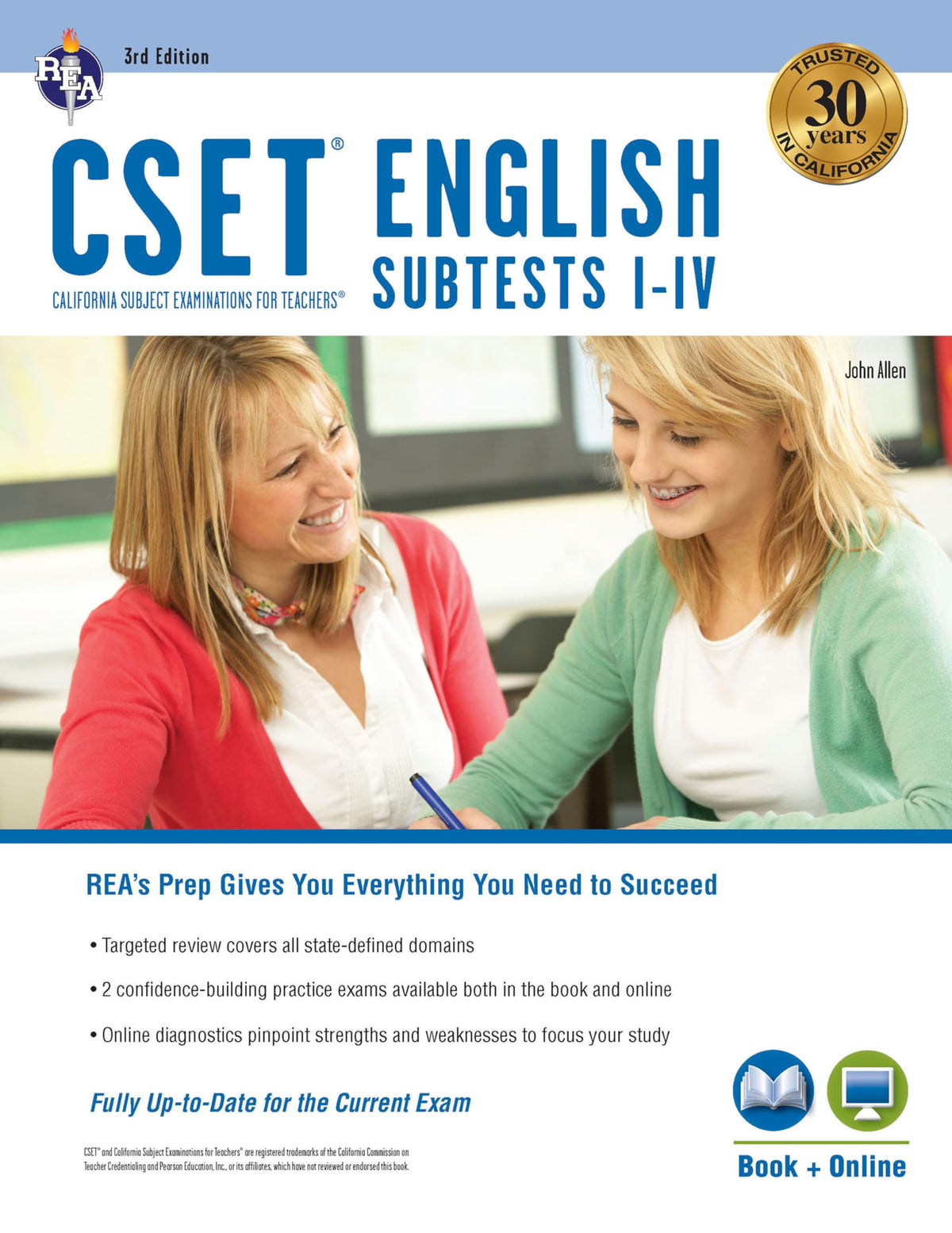 CSET English Subtests I-IV Book + Online (CSET Teacher Certification Test Prep)