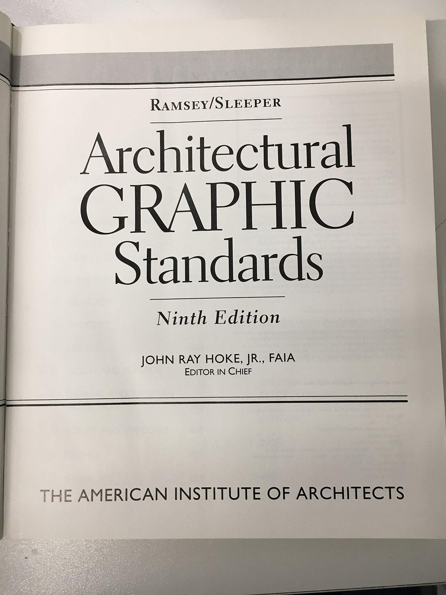 Architectural Graphic Standards, 9th Edition by Ramsey, Char
