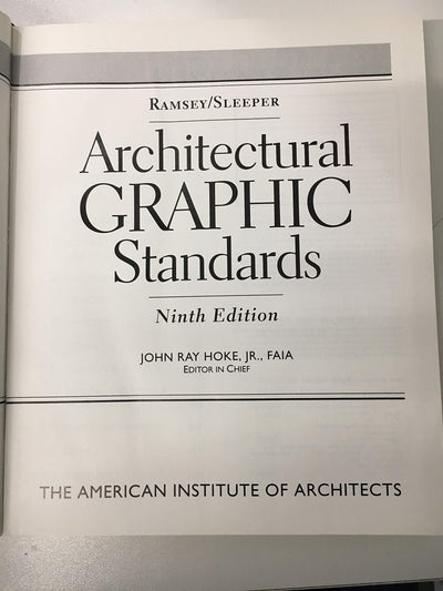 Architectural Graphic Standards, 9th Edition by Ramsey, Char