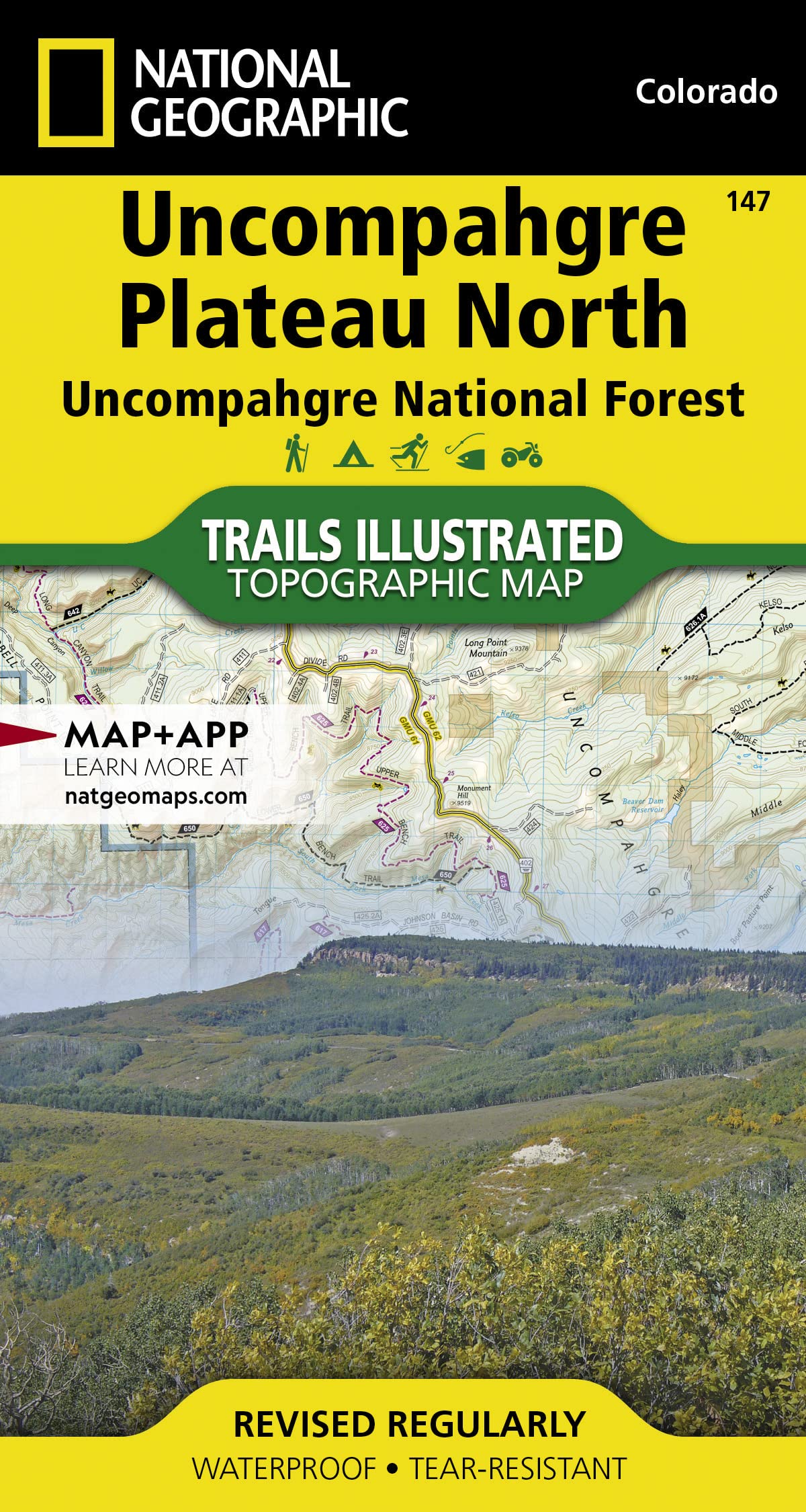 Uncompahgre Plateau North Map [Uncompahgre National Forest] (National Geographic Trails Illustrated Map, 147)