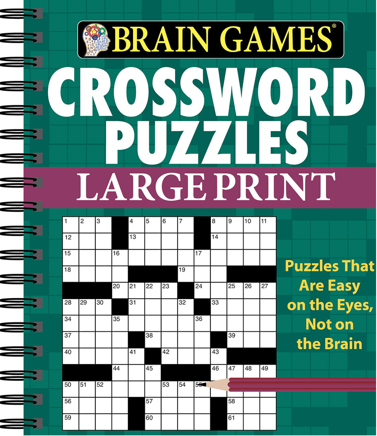 Brain Games - Crossword Puzzles - Large Print (Green) (Brain Games Large Print)