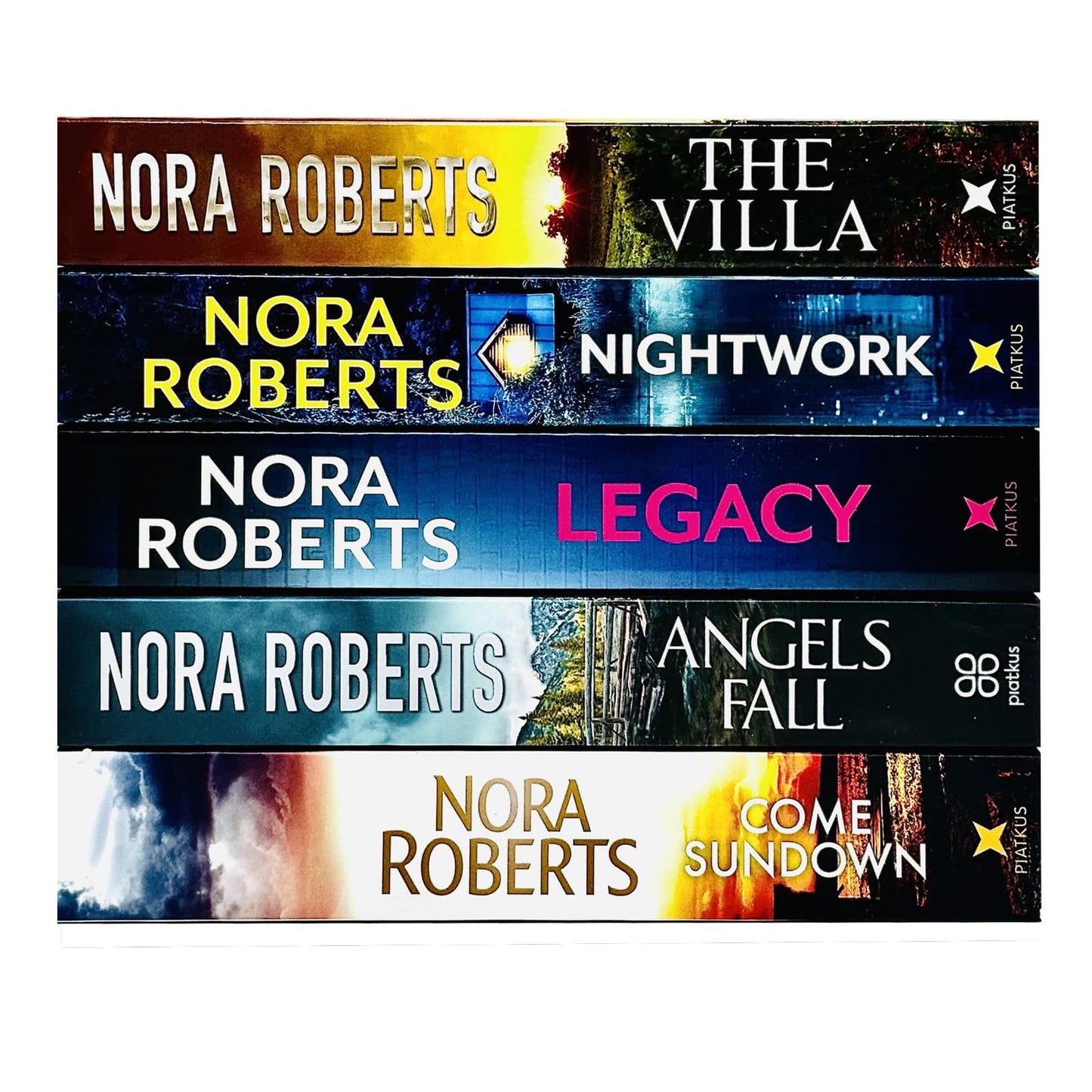 Nora Roberts 5 Books Collection Set (The Villa, Nightwork, Legacy, Angels Fall & Come Sundown)