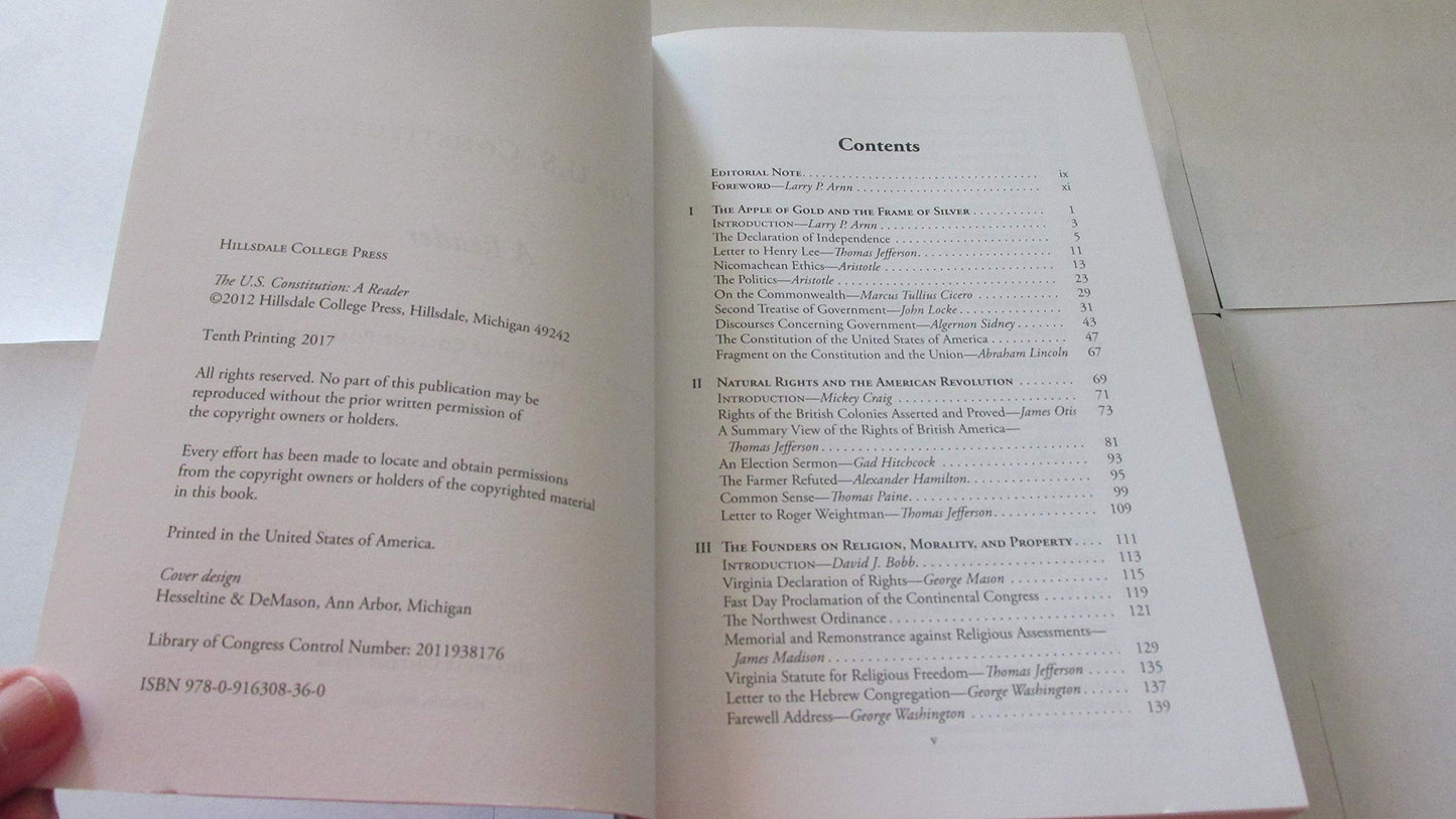 The U.S. Constitution: A Reader by Hillsdale College Politics