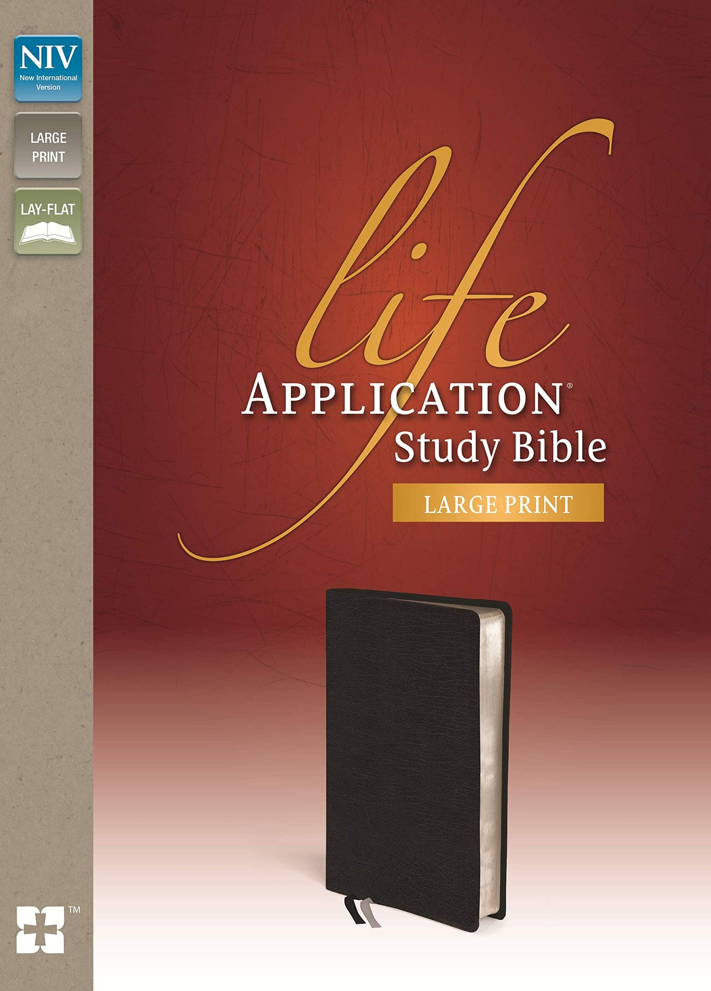 NIV, Life Application Study Bible, Second Edition, Large Print, Bonded Leather, Black, Red Letter Edition