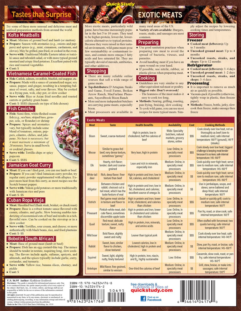 Chef's Guide to Meat, Poultry & Seafood: a QuickStudy Laminated Reference (QuickStudy Craft)