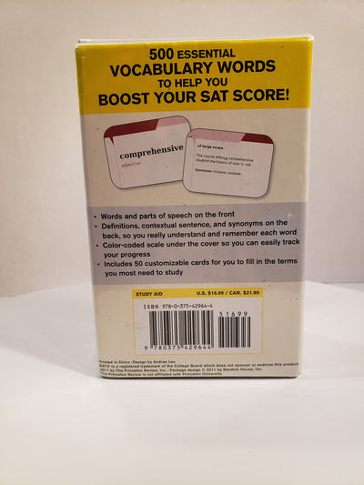 Essential SAT Vocabulary (flashcards): 500 Flashcards with N