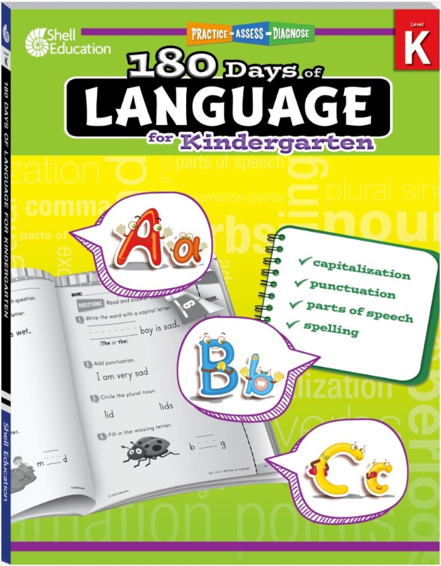 180 Days: Language for Kindergarten Practice Workbook for Classroom and Home, Cool and Fun Practice Created by Teachers