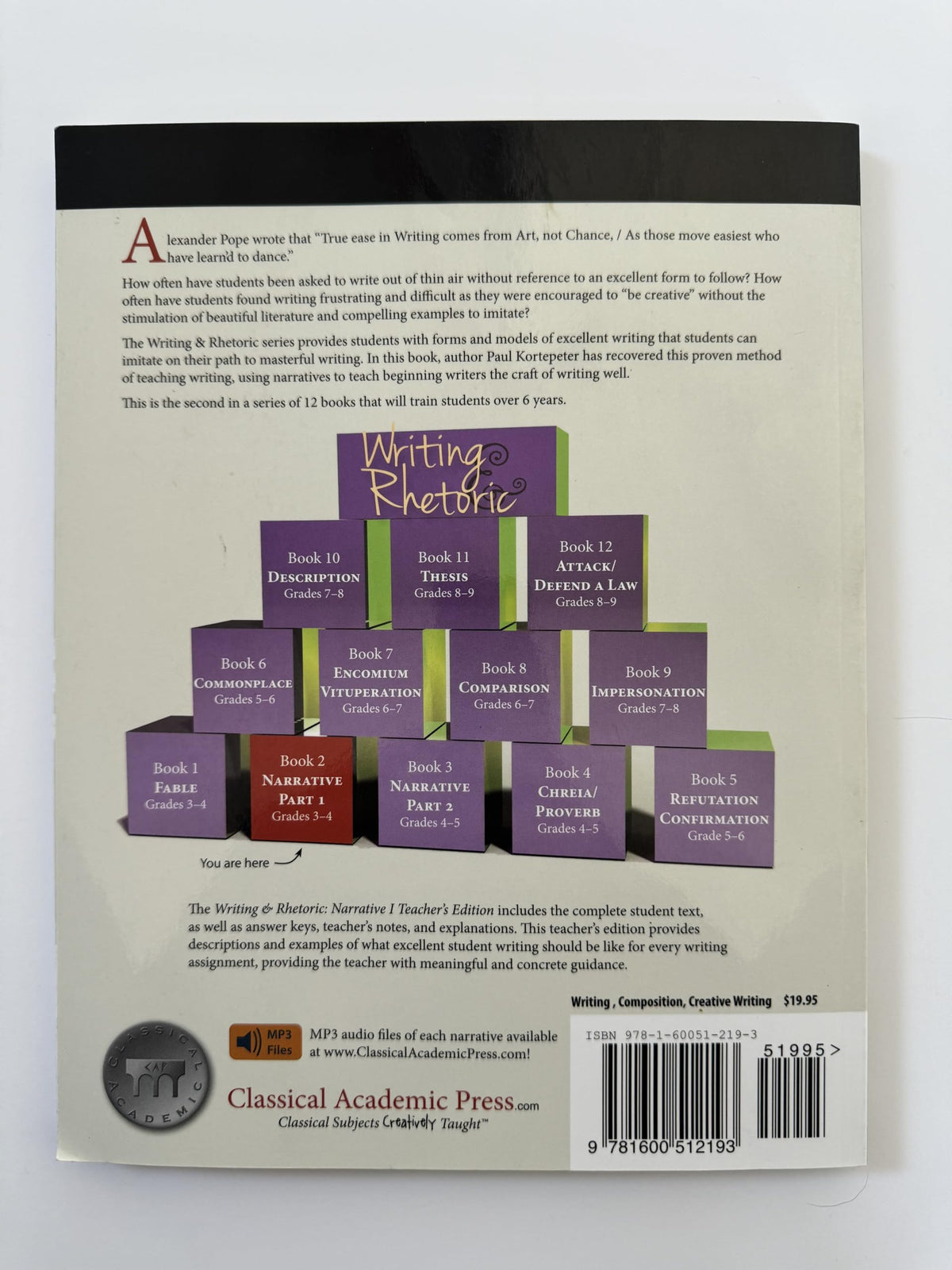 Writing & Rhetoric Book 2: Narrative I - Teachers Edition - A one semester course for grades 3 or 4 and up