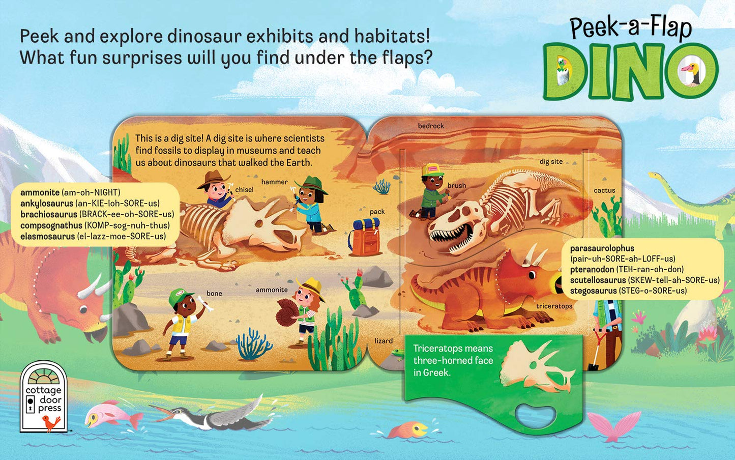 Peek-a-Flap Dino - Children's Lift-a-Flap Board Book, Gift for Little Dinosaur Lovers, Ages 2-7